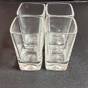 Clear Glass Square Shot Glass Set of 4